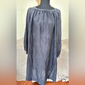 Dosa Peasant Dress Washable Silk size S Faded Black